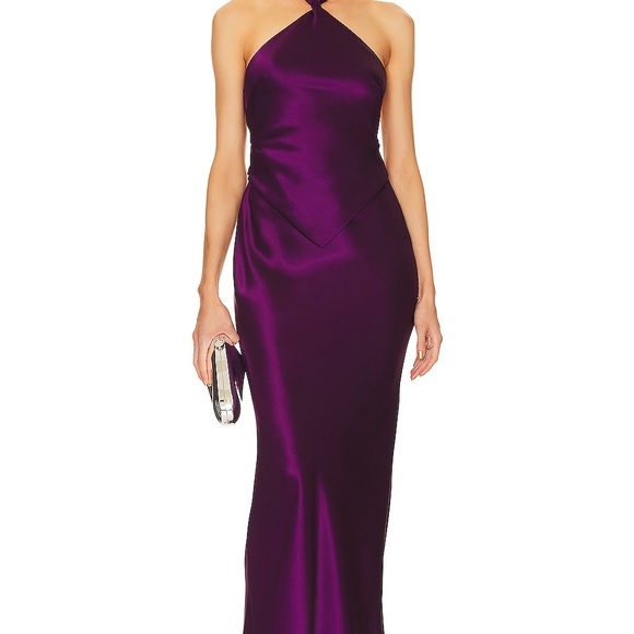 Retrofete Dresses & Skirts - Retrofete Ester Stunning Purple Ruched Halter Maxi dress size medium